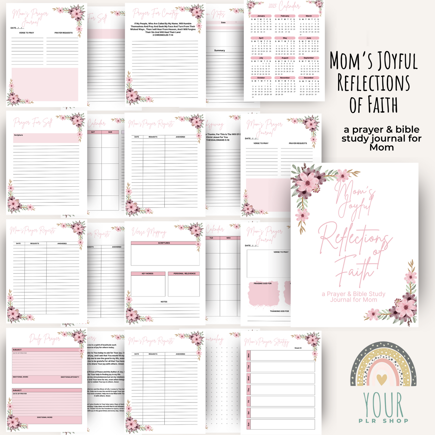 2025 Mom's Joyful Reflections of Faith PLR - A Complete Prayer & Bible Study Journal