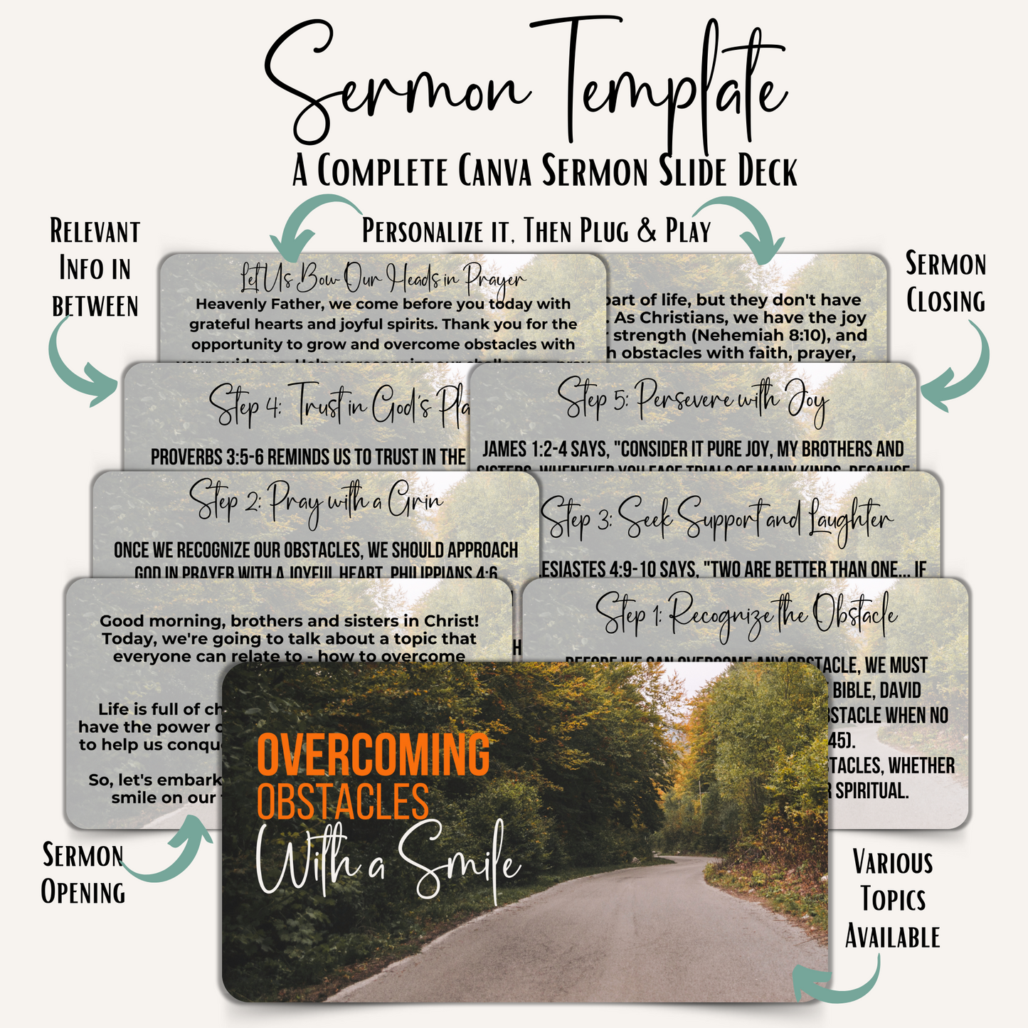 PLR Sermon Template - Overcoming Obstacles with a smile