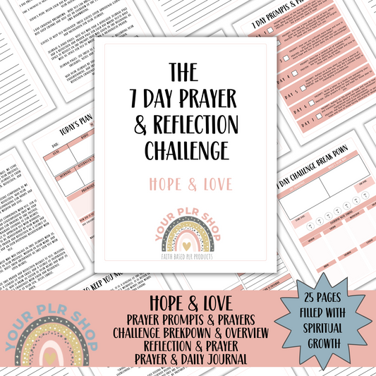 7 Day Prayer Challenge - Hope & Love (PLR License Included)