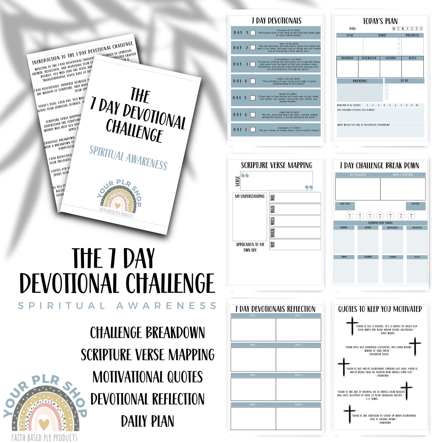 7 Day Devotional Challenge - SPIRITUAL AWARENESS (PLR License Included)