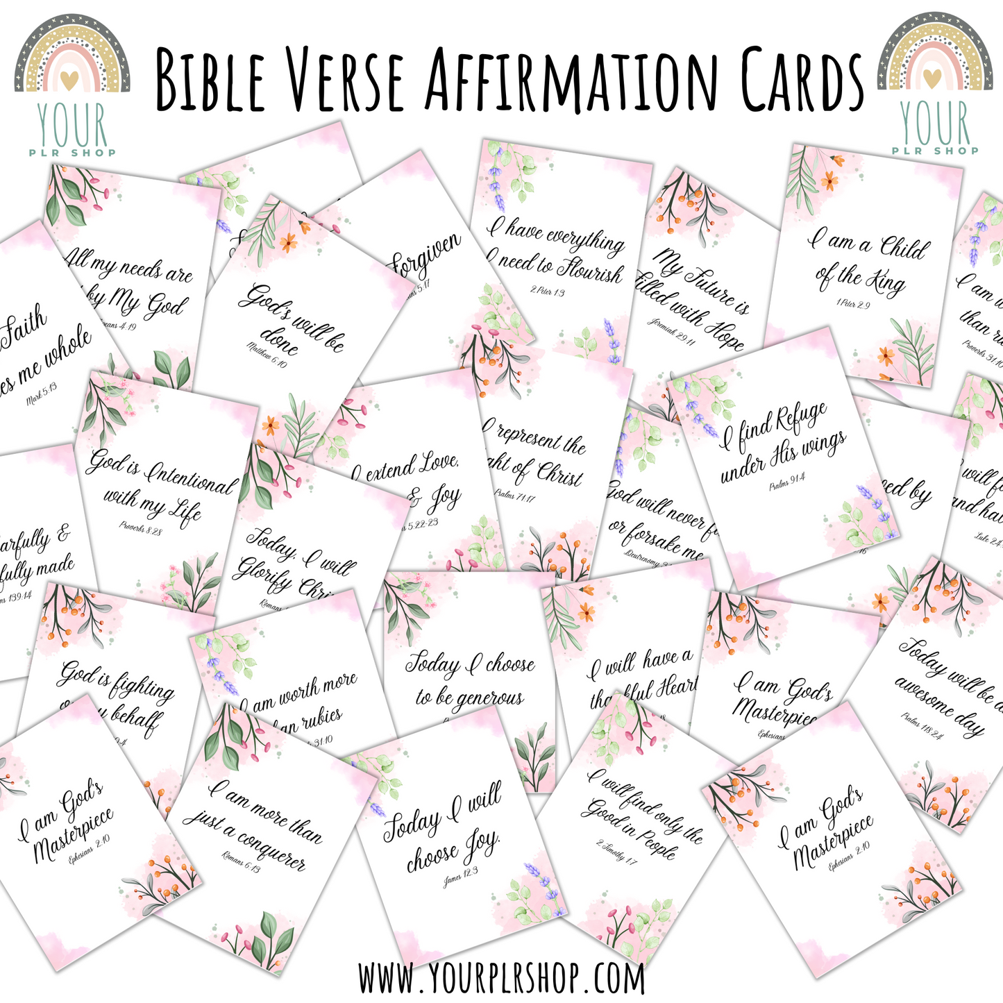 Inspirational Bible Verse Affirmation Cards: Blossoming Faith and Encouragement!