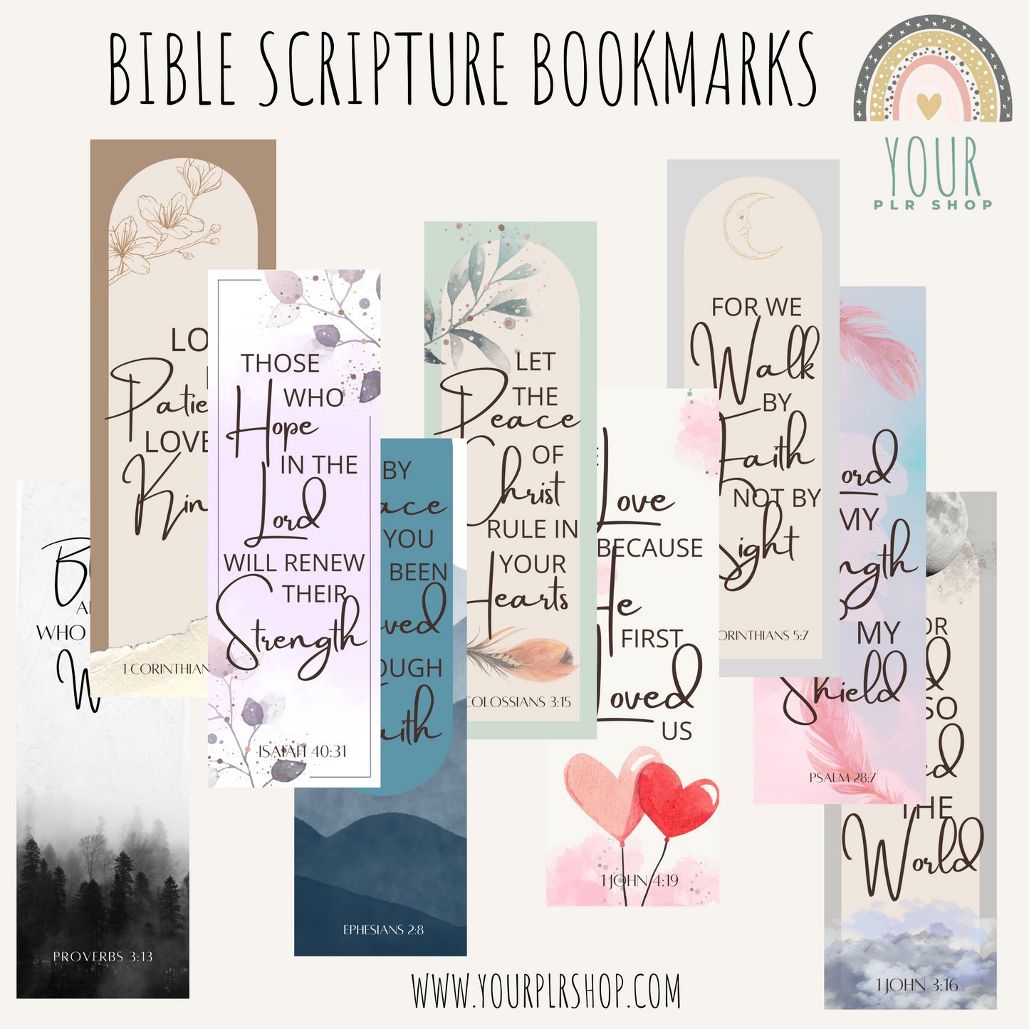 Bible Scripture Bookmarks - FULL PLR License