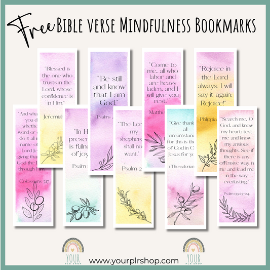 Christian Mindfulness PLR 12 Bookmarks