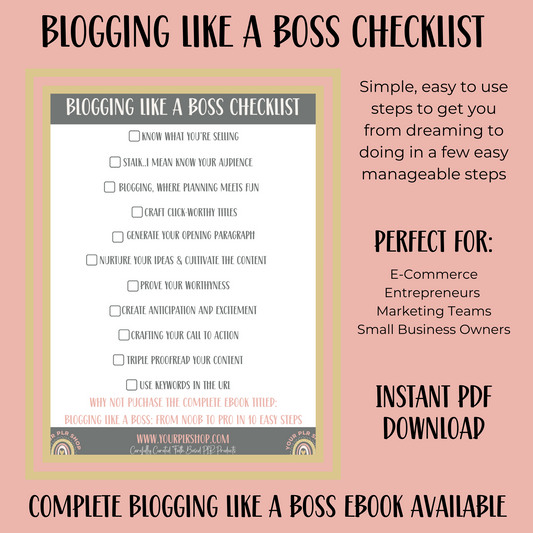 Blogging Like a Boss Checklist