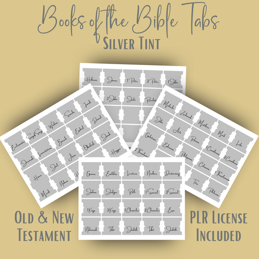 Stunning Silver Tint Bible Book Tabs