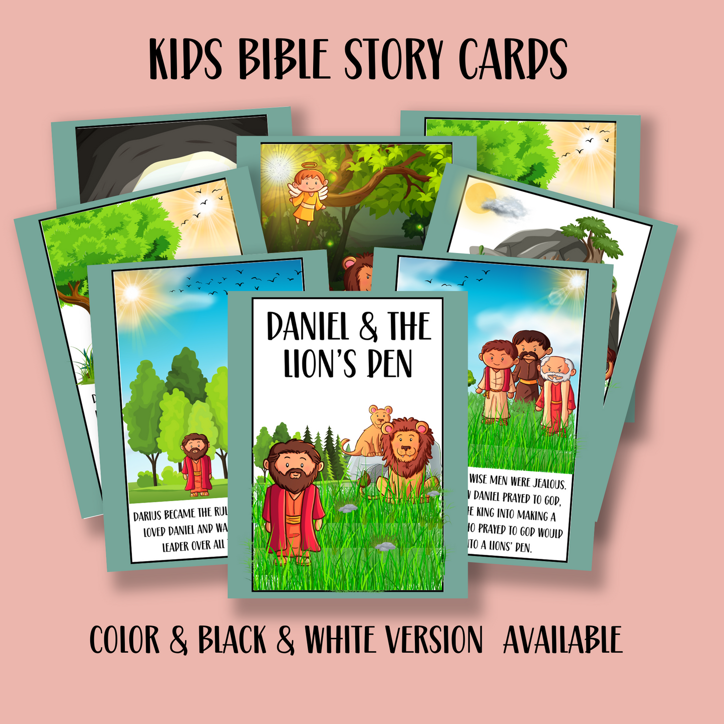 Daniel and the Lions Den Mini PLR Bible Story Cards