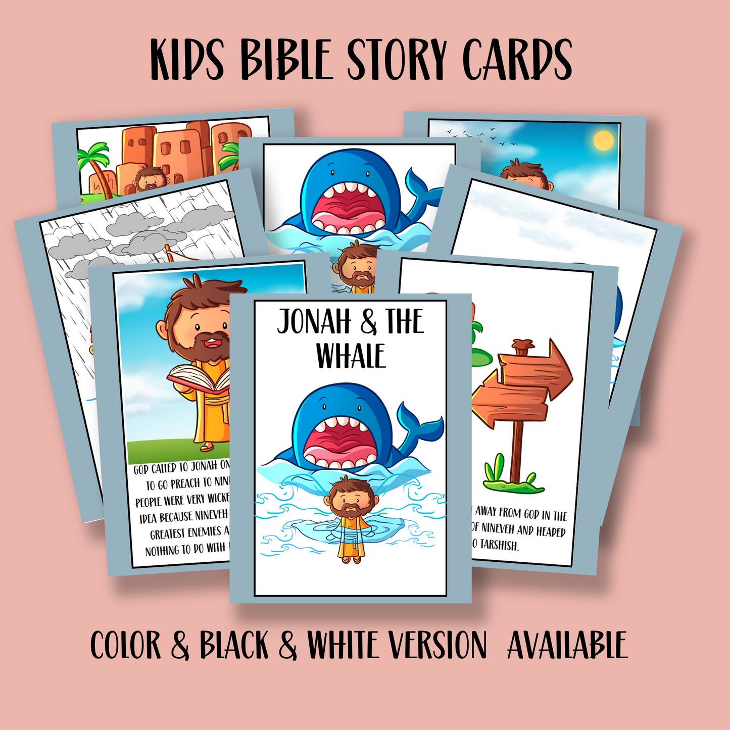 Jonah and the Whale Mini PLR Bible Story Cards