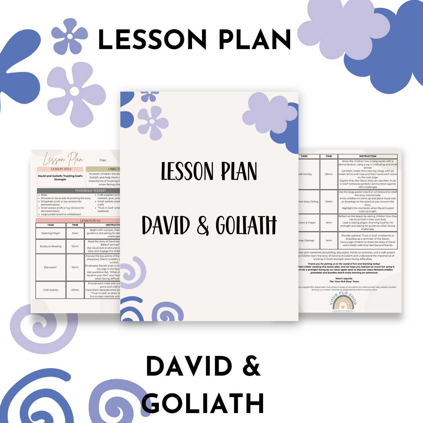 Unlock the Power of Faith with Our Engaging PLR Sunday School Lesson Plan - David & Goliath