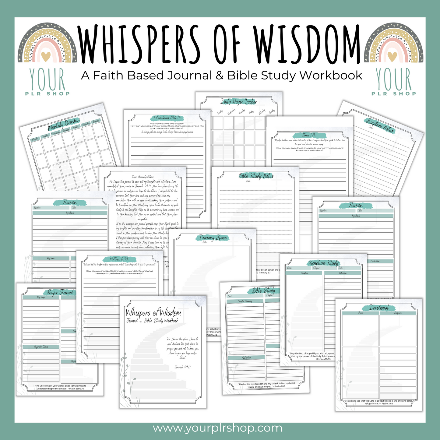 Journal & Bible Study Workbook: Whispers of Wisdom (PLR Rights)